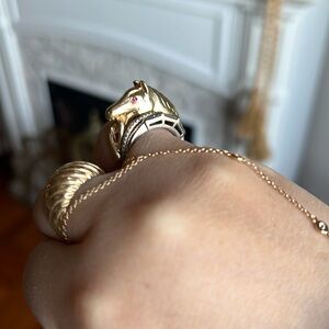 14K YG and Ruby Vintage Horse Ring